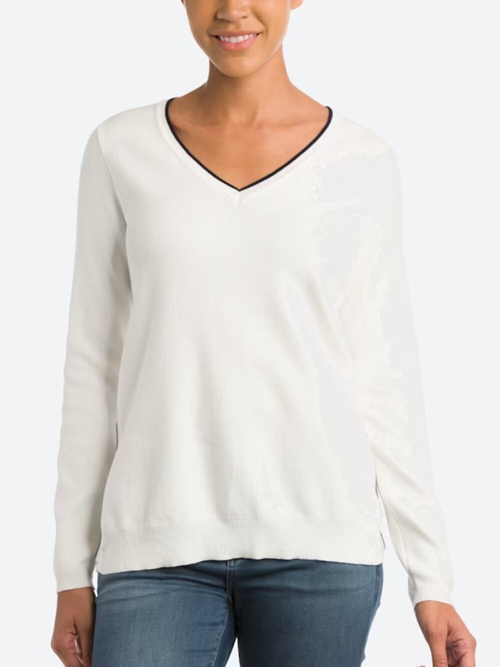 [Teeberry & Weave] Matthew Pleated Striped Back Detail Pullover Sweater